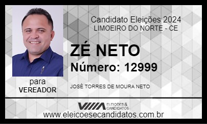 Candidato ZÉ NETO 2024 - LIMOEIRO DO NORTE - Eleições