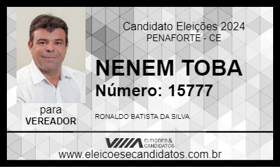 Candidato NENEM TOBA 2024 - PENAFORTE - Eleições