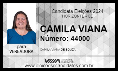 Candidato CAMILA VIANA 2024 - HORIZONTE - Eleições