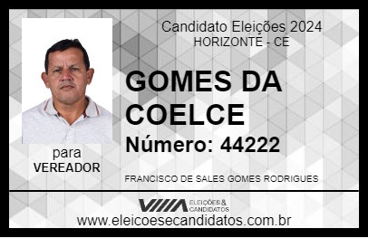 Candidato SALES DA COELCE 2024 - HORIZONTE - Eleições