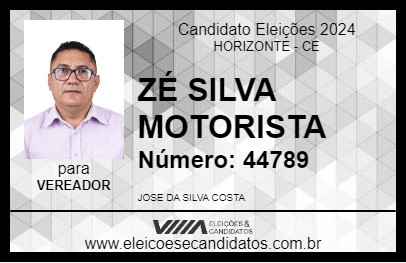 Candidato ZÉ SILVA MOTORISTA 2024 - HORIZONTE - Eleições