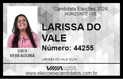 Candidato LARISSA DO VALE 2024 - HORIZONTE - Eleições