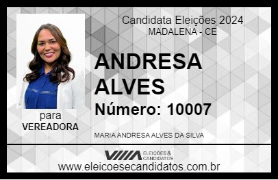 Candidato ANDRESA ALVES 2024 - MADALENA - Eleições