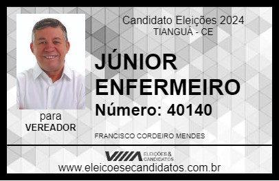 Candidato JÚNIOR ENFERMEIRO 2024 - TIANGUÁ - Eleições