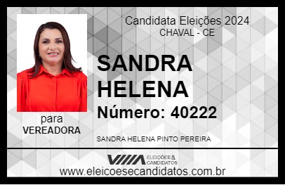 Candidato SANDRA HELENA 2024 - CHAVAL - Eleições