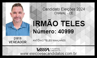 Candidato IRMÃO TELES 2024 - CHAVAL - Eleições