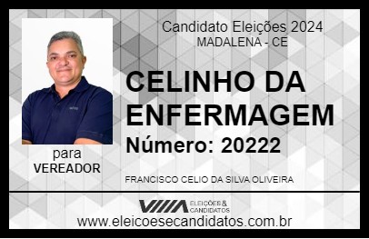 Candidato CELINHO DA ENFERMAGEM 2024 - MADALENA - Eleições