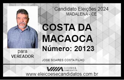 Candidato COSTA DA MACAOCA 2024 - MADALENA - Eleições