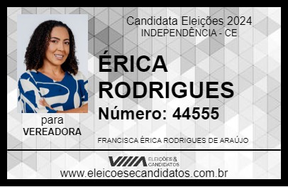 Candidato ÉRICA RODRIGUES 2024 - INDEPENDÊNCIA - Eleições