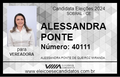 Candidato ALESSANDRA PONTE 2024 - SOBRAL - Eleições