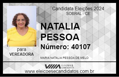 Candidato NATALIA PESSOA 2024 - SOBRAL - Eleições