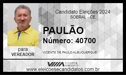 Candidato PAULÃO 2024 - SOBRAL - Eleições