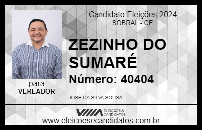 Candidato ZEZINHO DO SUMARÉ 2024 - SOBRAL - Eleições