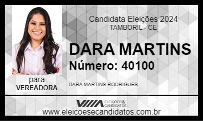 Candidato DARA MARTINS 2024 - TAMBORIL - Eleições