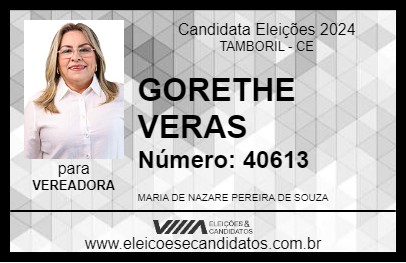 Candidato GORETHE VERAS 2024 - TAMBORIL - Eleições