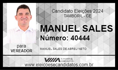 Candidato MANUEL SALES 2024 - TAMBORIL - Eleições