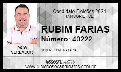 Candidato RUBIM FARIAS 2024 - TAMBORIL - Eleições