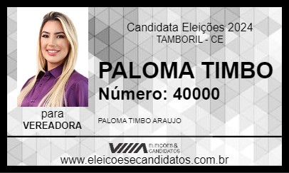 Candidato PALOMA TIMBO 2024 - TAMBORIL - Eleições