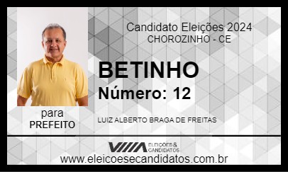 Candidato BETINHO 2024 - CHOROZINHO - Eleições