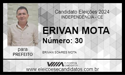 Candidato ERIVAN MOTA 2024 - INDEPENDÊNCIA - Eleições