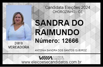 Candidato SANDRA DO RAIMUNDO 2024 - CHOROZINHO - Eleições