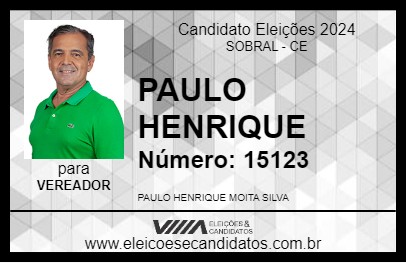 Candidato PAULO HENRIQUE 2024 - SOBRAL - Eleições