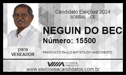 Candidato NEGUIN DO BEC 2024 - SOBRAL - Eleições