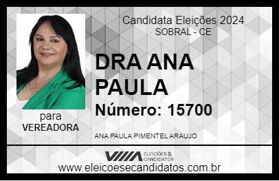 Candidato DRA ANA PAULA 2024 - SOBRAL - Eleições