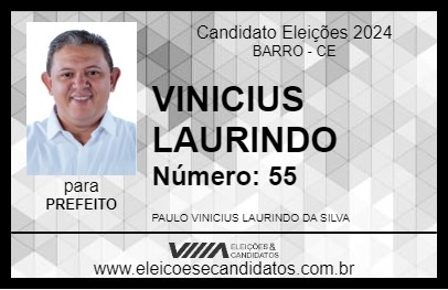 Candidato VINICIUS LAURINDO 2024 - BARRO - Eleições