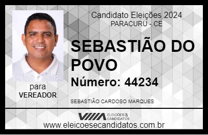 Candidato SEBASTIÃO DO POVO 2024 - PARACURU - Eleições