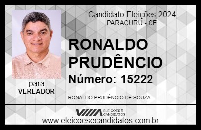 Candidato RONALDO PRUDÊNCIO 2024 - PARACURU - Eleições