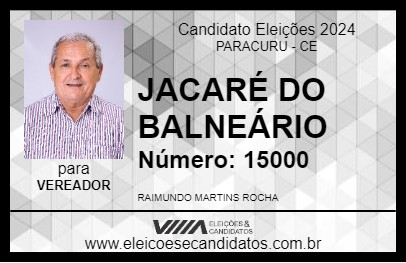 Candidato JACARÉ DO BALNEÁRIO 2024 - PARACURU - Eleições