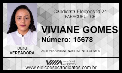 Candidato VIVIANE GOMES 2024 - PARACURU - Eleições