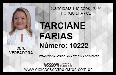 Candidato TARCIANE FARIAS 2024 - FORQUILHA - Eleições