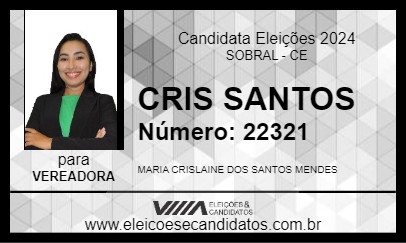 Candidato CRIS SANTOS 2024 - SOBRAL - Eleições