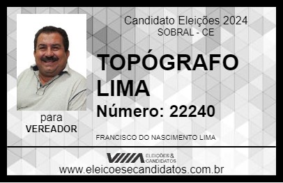 Candidato TOPÓGRAFO LIMA 2024 - SOBRAL - Eleições