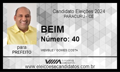 Candidato BEIM 2024 - PARACURU - Eleições