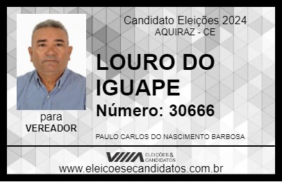 Candidato LOURO DO IGUAPE 2024 - AQUIRAZ - Eleições