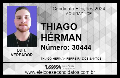 Candidato THIAGO HÉRMAN 2024 - AQUIRAZ - Eleições