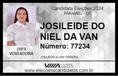 Candidato JOSILEIDE DO NIEL DA VAN 2024 - PARAMBU - Eleições