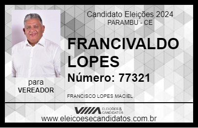 Candidato FRANCIVALDO LOPES 2024 - PARAMBU - Eleições