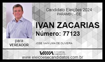 Candidato IVAN ZACARIAS 2024 - PARAMBU - Eleições