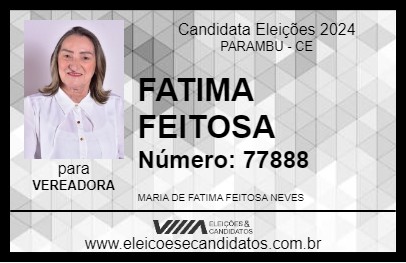 Candidato FATIMA FEITOSA 2024 - PARAMBU - Eleições