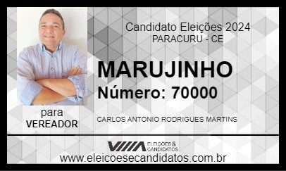 Candidato MARUJINHO 2024 - PARACURU - Eleições