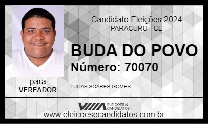 Candidato BUDA DO POVO 2024 - PARACURU - Eleições