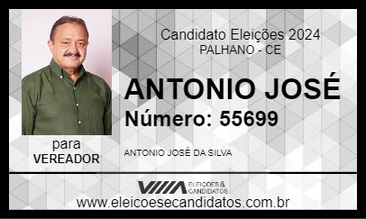 Candidato ANTONIO JOSÉ 2024 - PALHANO - Eleições