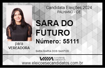 Candidato SARA DO FUTURO 2024 - PALHANO - Eleições