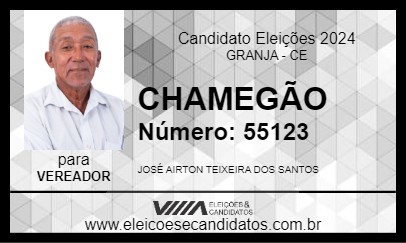 Candidato CHAMEGÃO 2024 - GRANJA - Eleições