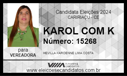 Candidato KAROL COM K 2024 - CARIRIAÇU - Eleições