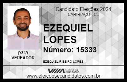 Candidato EZEQUIEL LOPES 2024 - CARIRIAÇU - Eleições